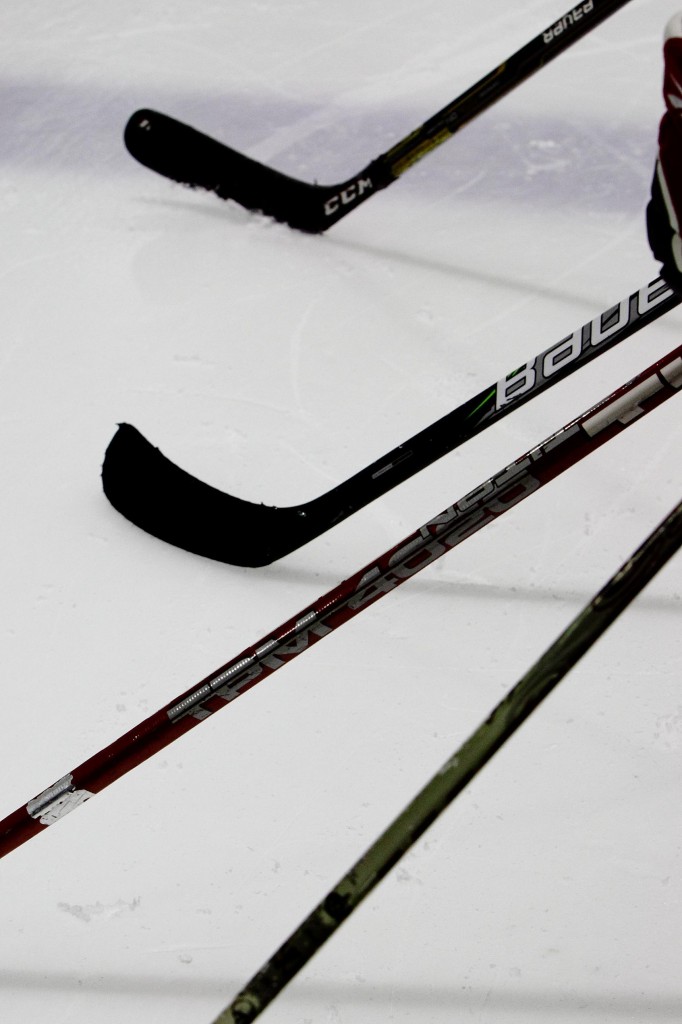 El hockey sobre hielo basa toda su plasticidad en los sticks. (Foto: Víctor Fernández)